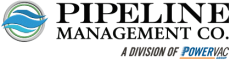 Pipeline Management Co. logo with blue wave design, a division of PowerVac.
