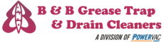 B & B Grease Trap & Drain Cleaners logo with butterfly design.